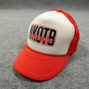 Vintage NKOTB Hat Cap Snap Back Red White Trucker Total Package New Kids